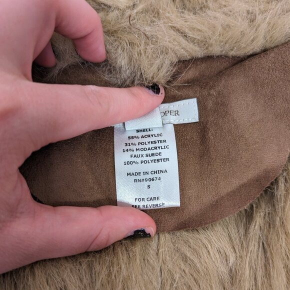 Boston Proper Brown Suede and Fur Vest - Picture 6 of 7